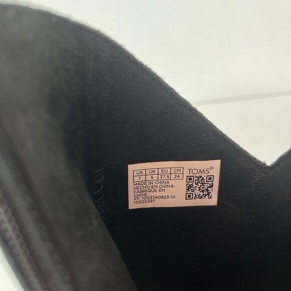 Toms Sutton Wedge Ankle Boot Black Leather Booties Pull On Women’s Size 7 - Picture 10 of 10